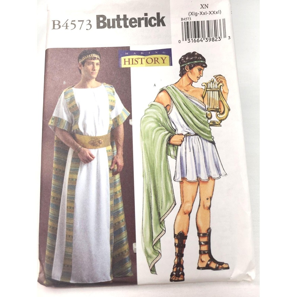 Butterick B4573 Sewing Pattern Ancient Greek Costume Toga XL-XXL-XXXL UC FF